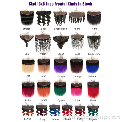 Wholesale 613 Blonde Color Peruvian Virgin Human Hair Straight Lace Front for Black Women 13*4 HD Swiss Lace Frontal and Bundles